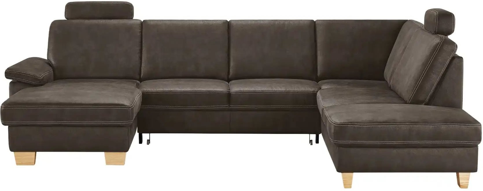 meinSofa Wohnlandschaft Kunstleder Samu ¦ braun ¦ Maße (cm): B: 316 H: 90 T: 235.0 Polstermöbel > Sofas > Schlafsofas - ...