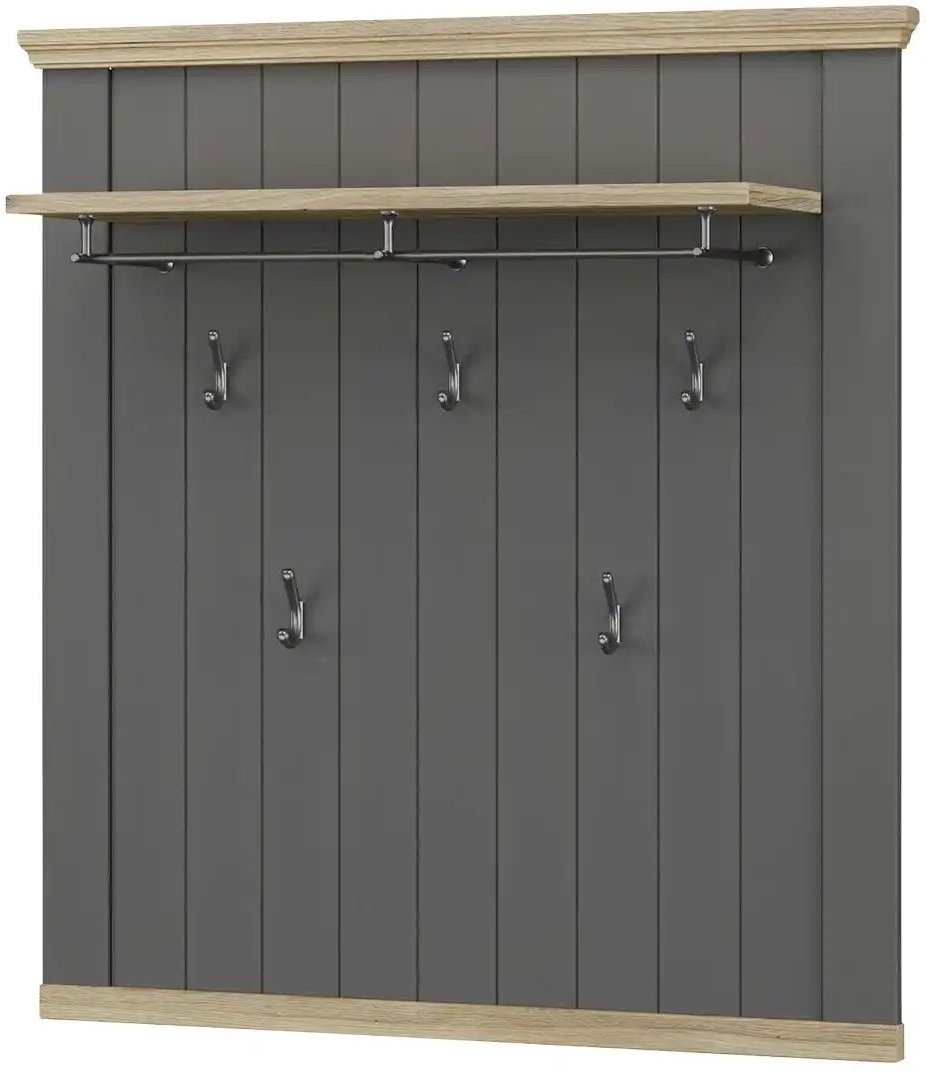 Garderobenpaneel Countryside ¦ grau ¦ Holzwerkstoff ¦ Maße (cm): B: 100,4 H: 109,2 T: 29.4 Garderoben & Kleiderstangen ...
