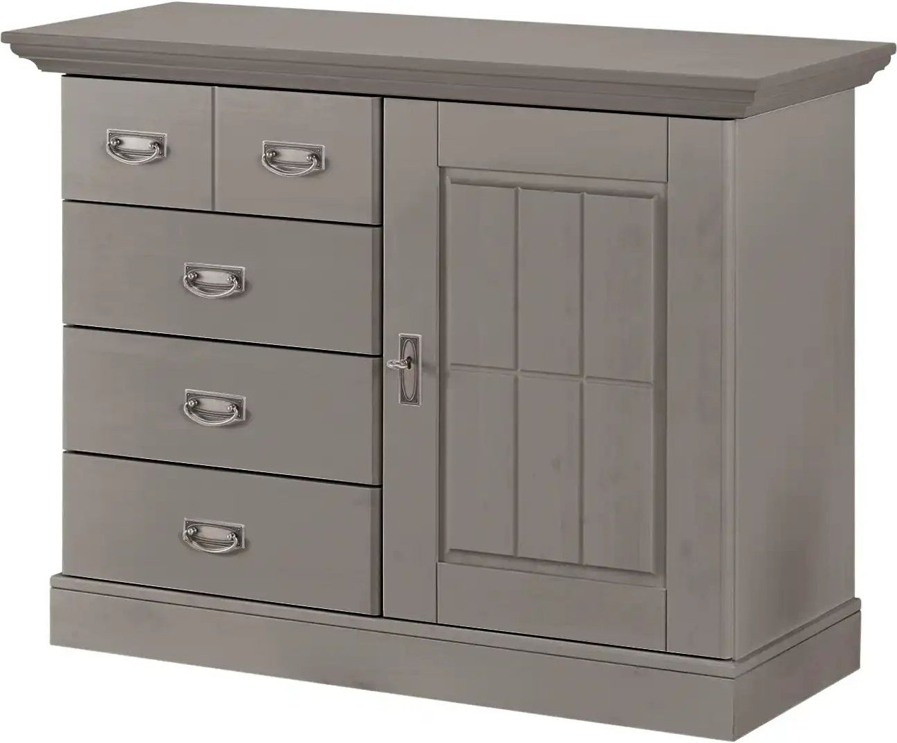 maison bleue Brotschrank Florian ¦ grau ¦ Maße (cm): B: 118,5 H: 90,1 T: 48.0 Kommoden & Sideboards > Sideboards - Höff...