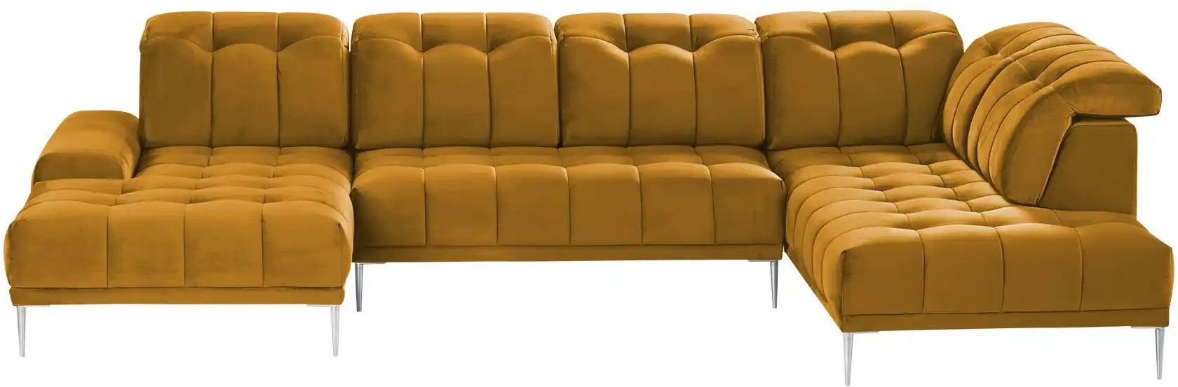 switch Wohnlandschaft aus Samt Grenada ¦ gelb ¦ Maße (cm): B: 358 T: 231.0 Polstermöbel > Sofas > Wohnlandschaften - Höf...