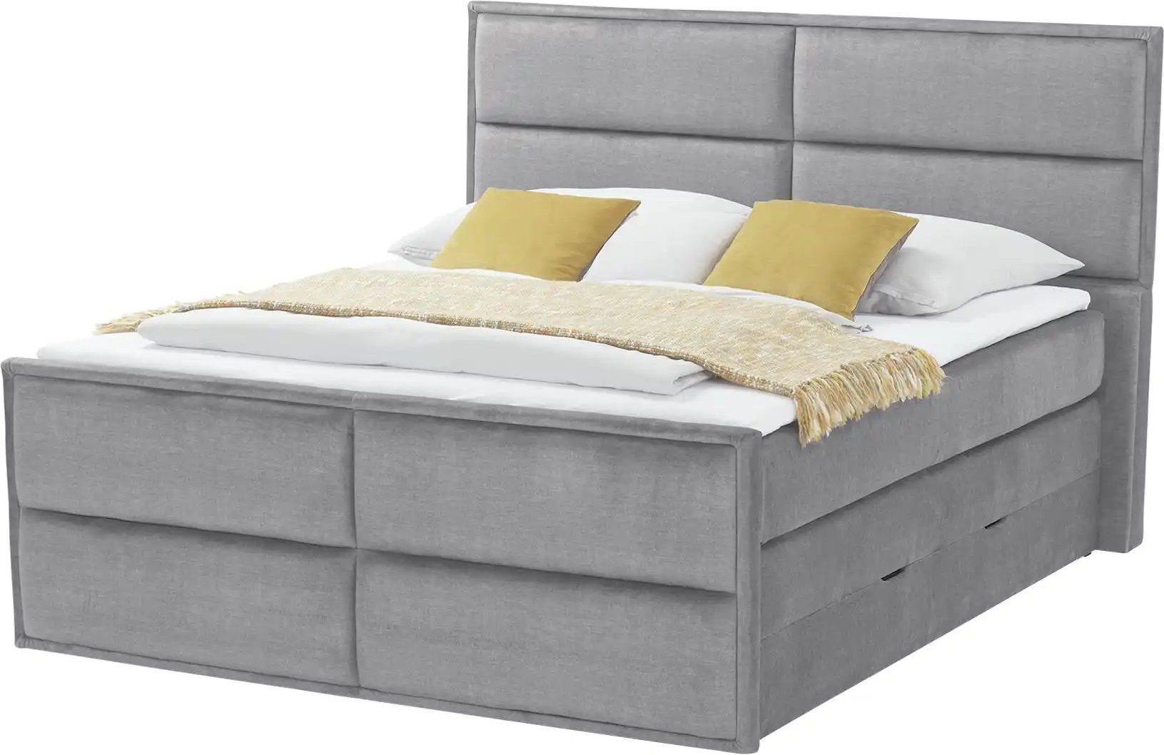 Boxspringbett mit Bettkasten Crocco ¦ grau ¦ Maße (cm): B: 177 H: 136 Betten > Boxspringbetten - Höffner