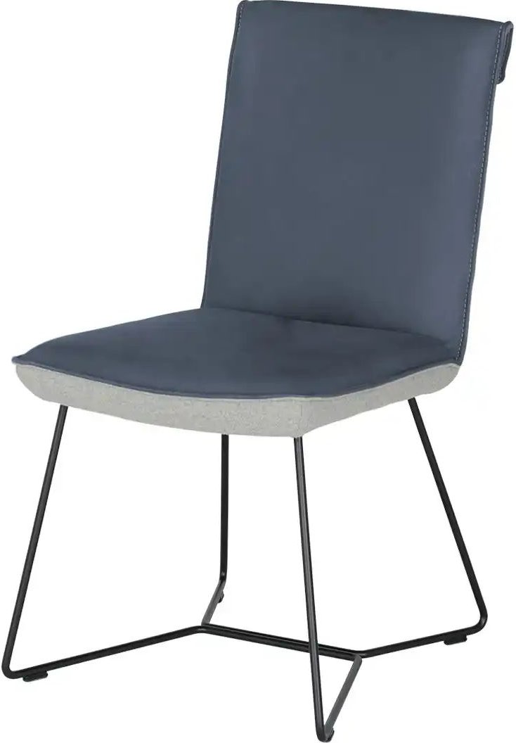 KOINOR Kufenstuhl Leder Schwof ¦ blau ¦ Maße (cm): B: 48 H: 90 T: 64.0 Stühle > Küchenstühle > Polster Küchenstühle - H...