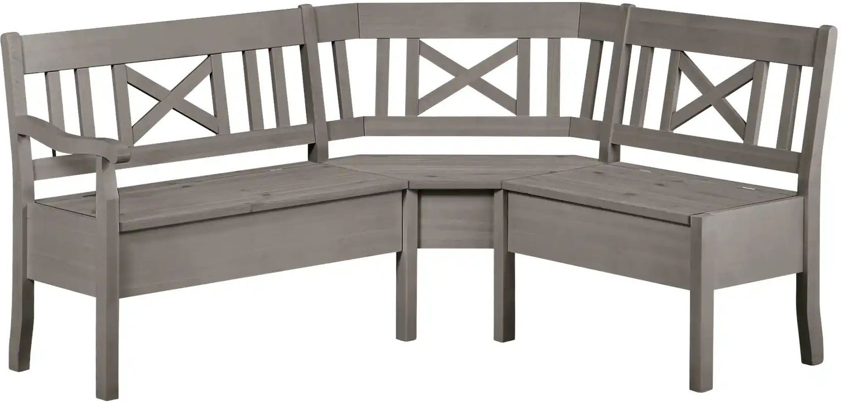 Thumbnail - maison bleue Truheneckbank massiv Florian ¦ grau ¦ Maße (cm): H: 93 Bänke > Eckbänke - Höffner