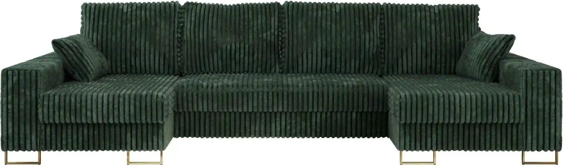 Wohnlandschaft mit Schlaffunktion Dorain ¦ grün ¦ Maße (cm): B: 312 H: 95 Polstermöbel > Sofas > Schlafsofas - Höffner