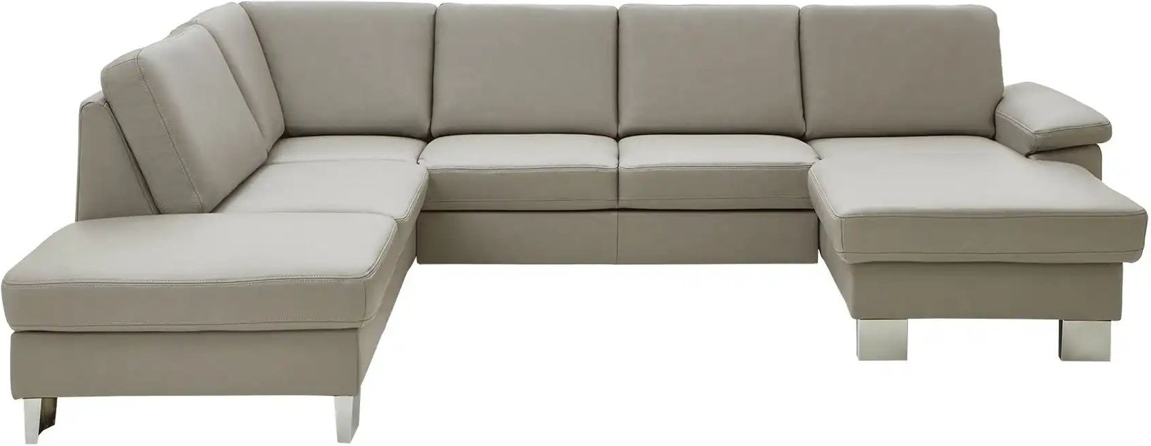 meinSofa Wohnlandschaft mit Sitz- und Rückenbezug aus Echtleder Samu-L ¦ beige ¦ Maße (cm): B: 316 H: 90 Polstermöbel > ...