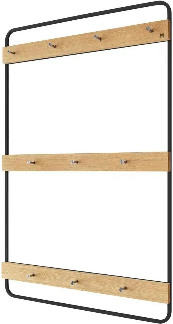 Garderobenpaneel ¦ schwarz ¦ Maße (cm): B: 64 H: 100 T: 6.3 Garderoben & Kleiderstangen > Hakenleisten - Höffner