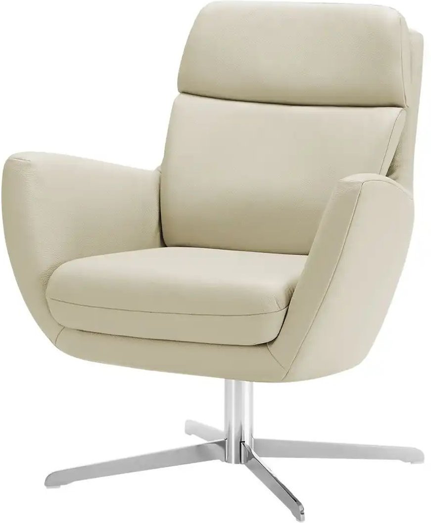 Max Schelling Drehsessel aus Echtleder Sierra ¦ beige ¦ Maße (cm): B: 76 H: 93 T: 79.0 Polstermöbel > Sessel > Drehsesse...
