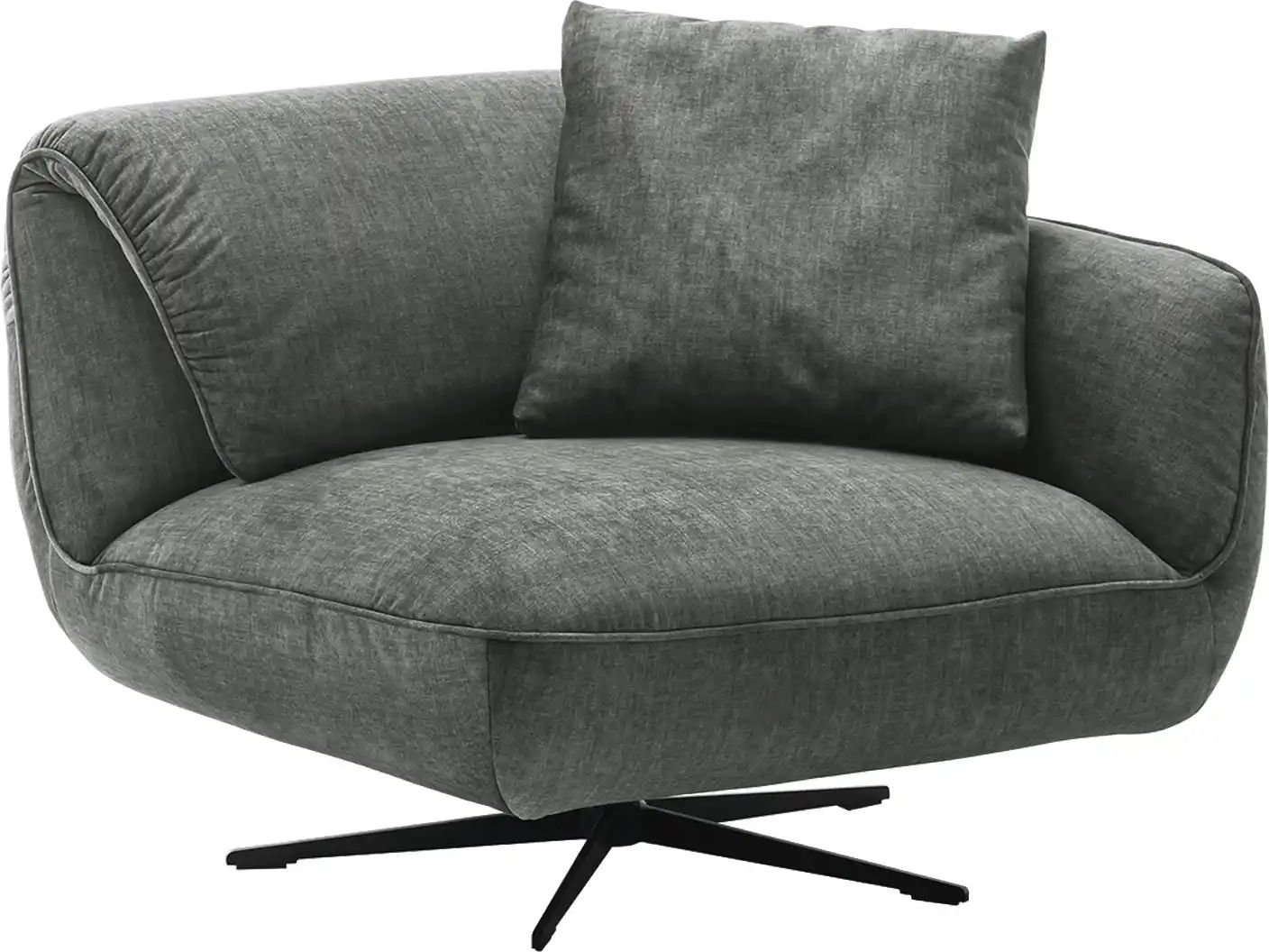 pop Drehsessel aus Flachgewebe Ventus ¦ grau ¦ Maße (cm): B: 101 H: 111 T: 98.0 Polstermöbel > Sessel > Fernsehsessel - ...