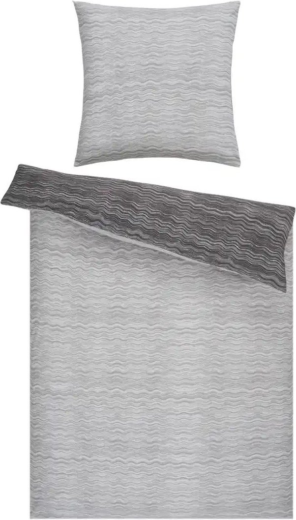 como Renforcé Wende-Bettwäsche Wellen ¦ grau ¦ Maße (cm): B: 135 Bettwaren > Bettwäsche > Bettwäsche ganzjährig - Höffn...