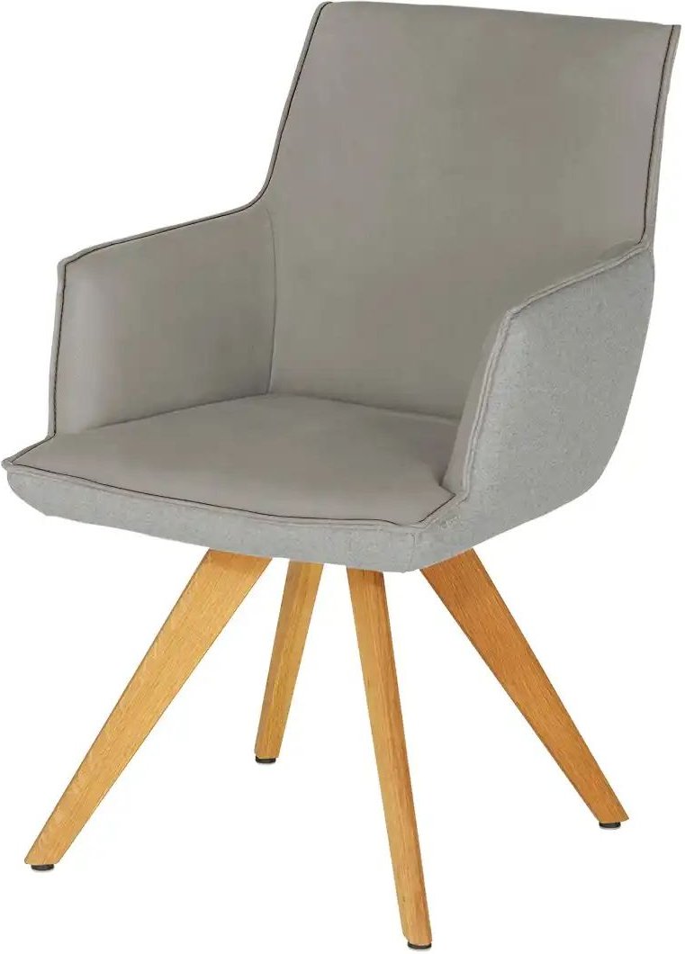 KOINOR Armlehnstuhl Leder Schwof ¦ grau ¦ Maße (cm): B: 57 H: 90 T: 66.0 Stühle > Esszimmerstühle > Esszimmerstühle mit...