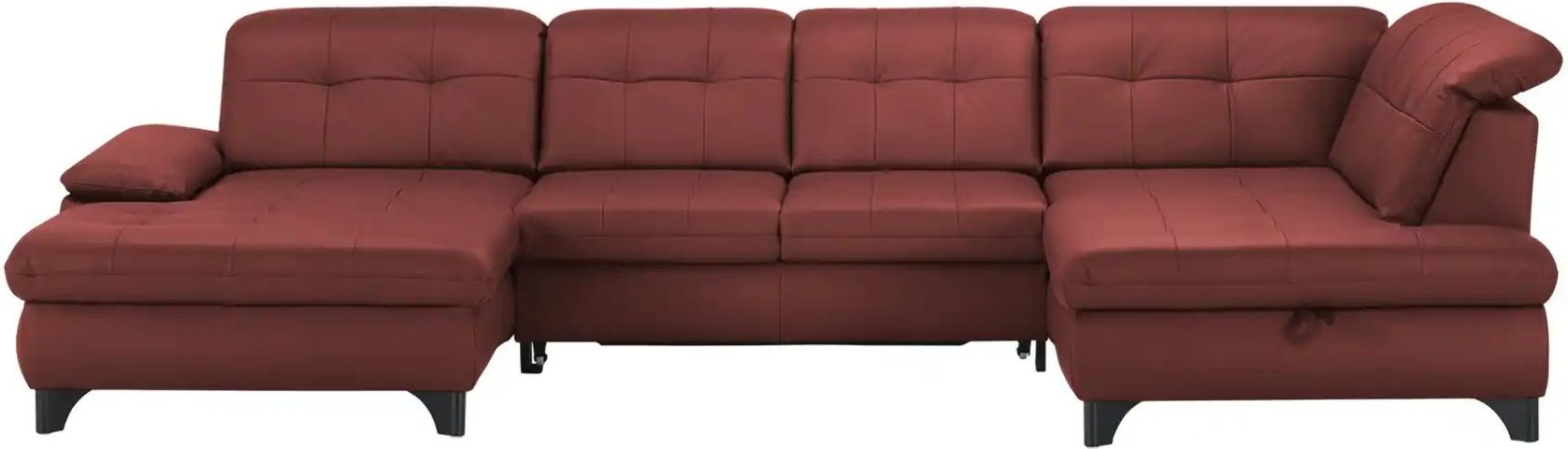Lounge Collection Wohnlandschaft Leder Jona ¦ rot ¦ Maße (cm): B: 368 H: 100 T: 194.0 Polstermöbel > Sofas > Wohnlandsc...