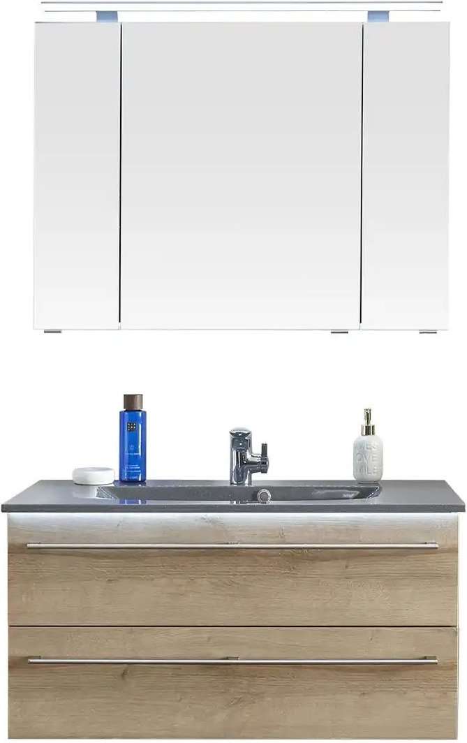 calmo Badezimmerkombination Bajo ¦ holzfarben ¦ Maße (cm): B: 95 Schränke > Badschränke > Komplett-Badkombinationen - H...