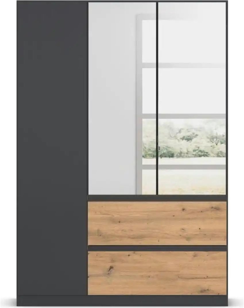 Thumbnail - Drehtürenschrank Jamila ¦ grau ¦ Maße (cm): B: 136 H: 197 Schränke > Kleiderschränke > Drehtürenschränke - Höffner