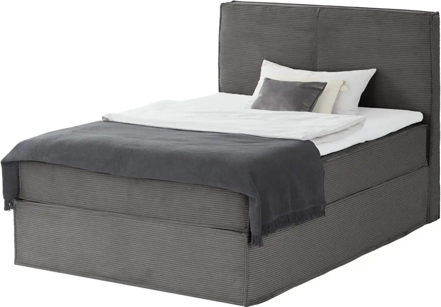 Boxi Boxspringbett mit trendigem Keder Boxi ¦ grau ¦ Maße (cm): B: 140 H: 125 Betten > Boxspringbetten - Höffner