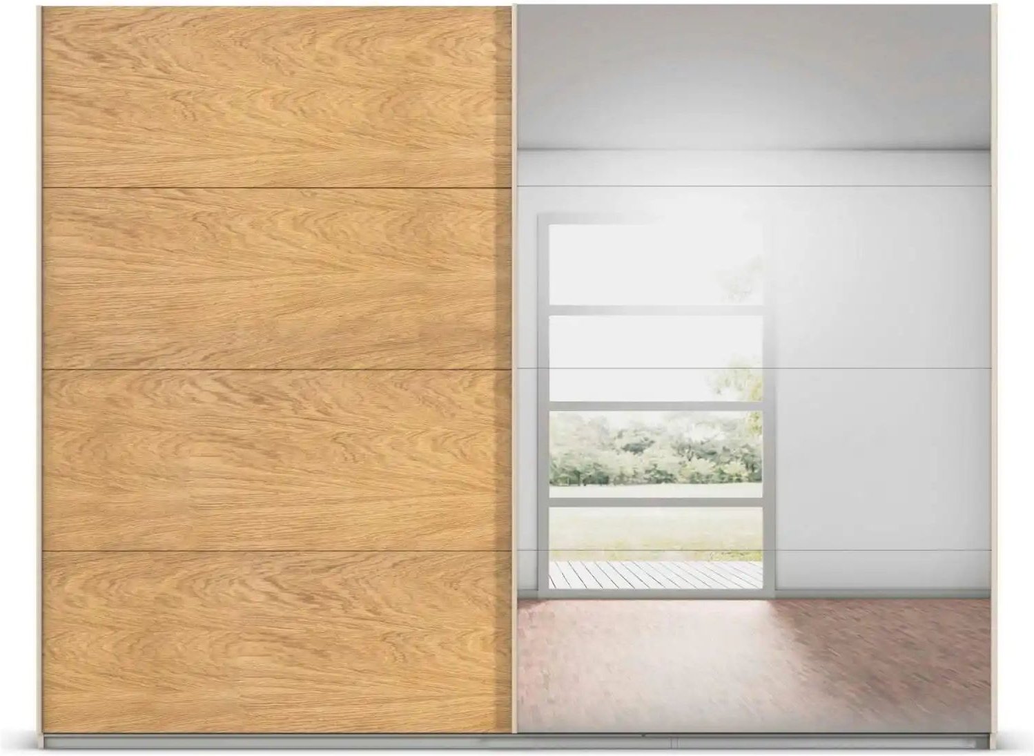 Schwebetürenschrank mit Spiegel Malva Extra ¦ creme ¦ Maße (cm): B: 271 H: 210 Schränke > Kleiderschränke > Schwebetüren...