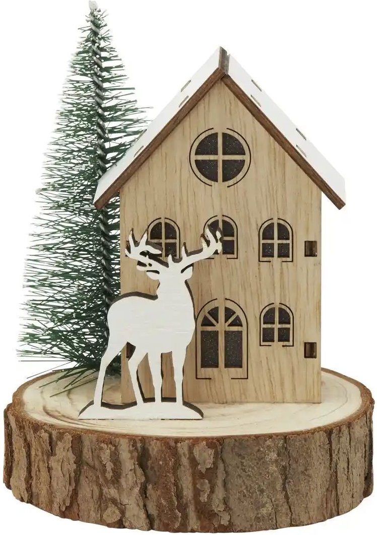 LED Holz Dekoration   ¦ holzfarben ¦ Massivholz,Kunststoff ¦ Maße (cm): H: 12,5  Ø: 9.5 Weihnachten - Höffner