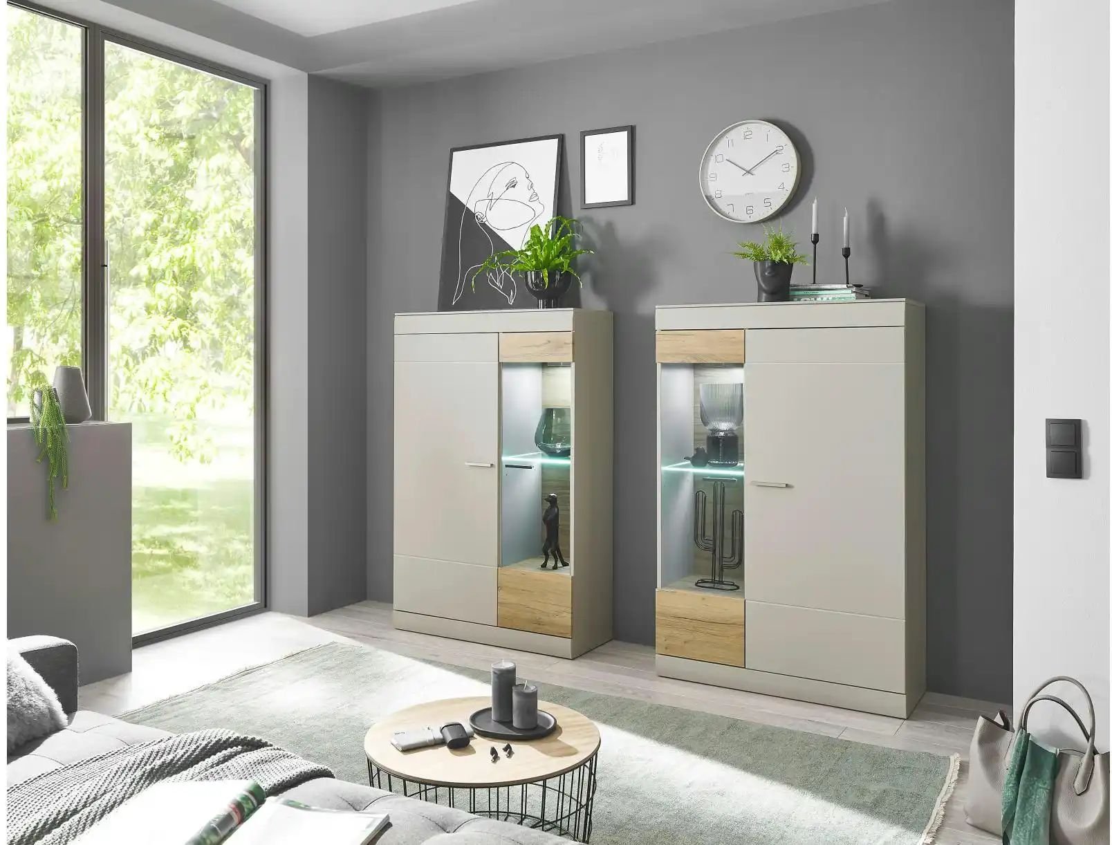 Wohnwand Siero ¦ grau ¦ Maße (cm): B: 190 H: 170 T: 45.0 Kommoden & Sideboards > Wohnwände - Höffner