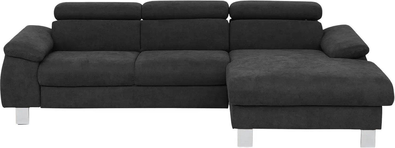 uno Ecksofa aus Velours Micky ¦ schwarz ¦ Maße (cm): B: 244 H: 72 T: 166.0 Polstermöbel > Sofas > Ecksofas - Höffner