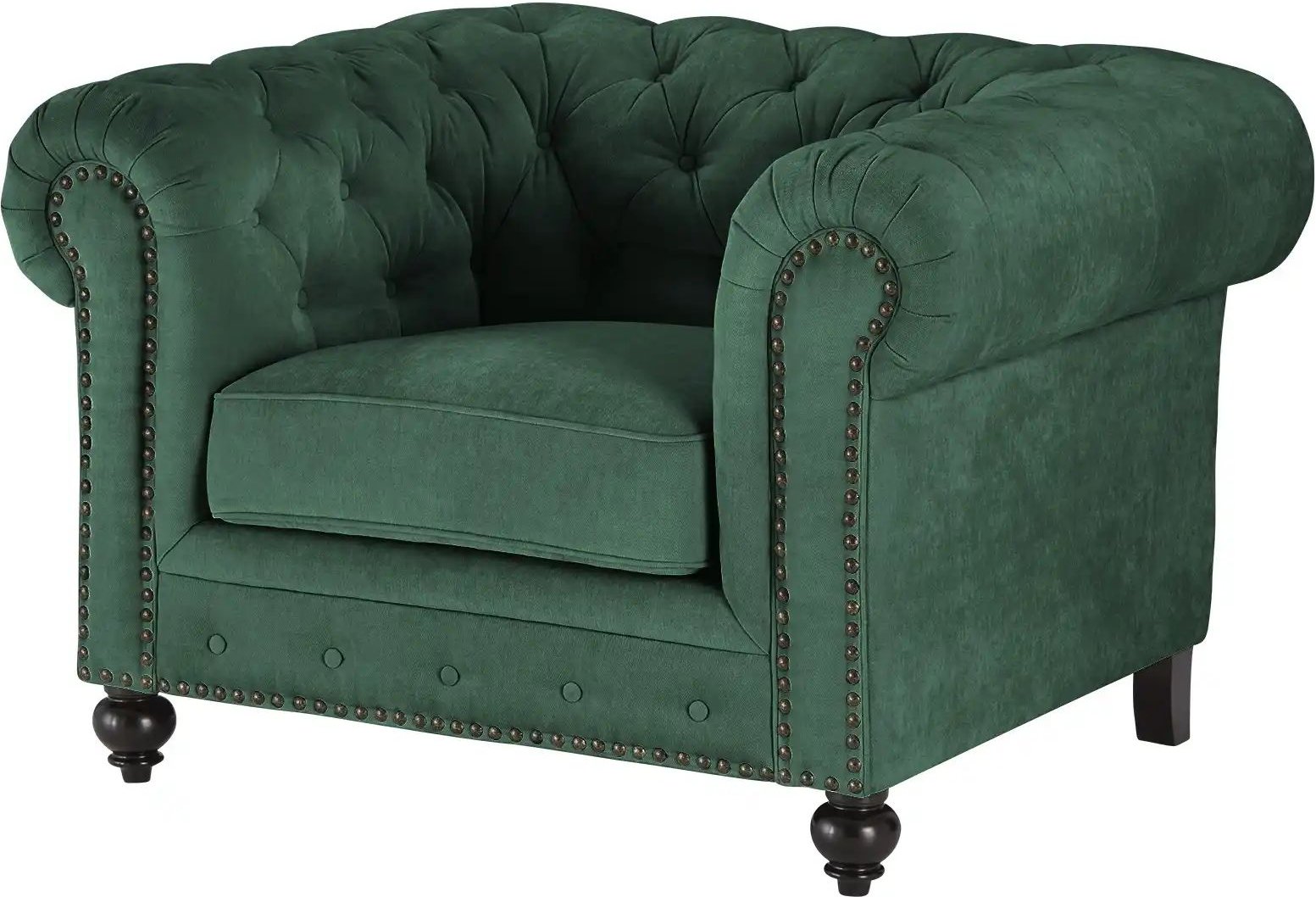 Thumbnail - uno Sessel Chesterfield Stoff ¦ grün ¦ Maße (cm): B: 124 H: 80 T: 100.0 Polstermöbel > Sessel > Polstersessel - Höffner