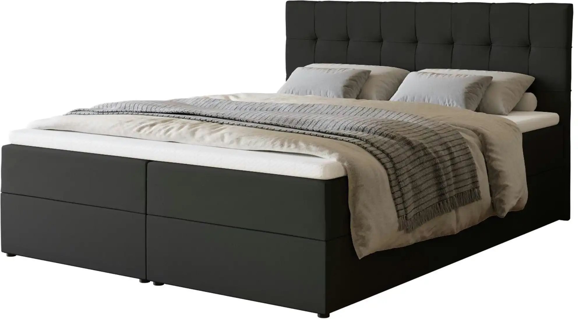 Boxbett mit Stauraum und Topper Dartford ¦ schwarz ¦ Maße (cm): B: 160 H: 102 Betten > Polsterbetten - Höffner