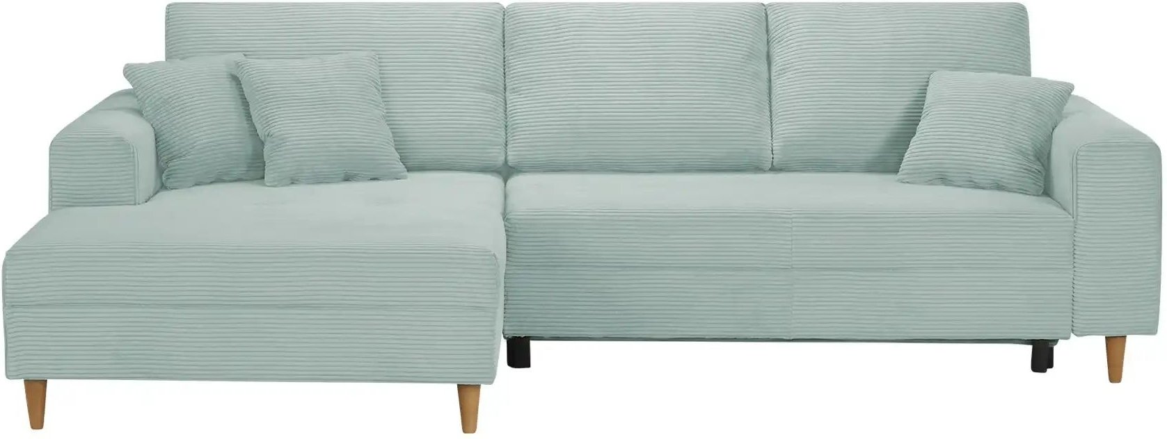 Thumbnail - Ecksofa mit Schlaffunktion Benedita ¦ grün ¦ Maße (cm): B: 275 H: 91 T: 173.0 Polstermöbel > Sofas > 3-Sitzer - Höffner