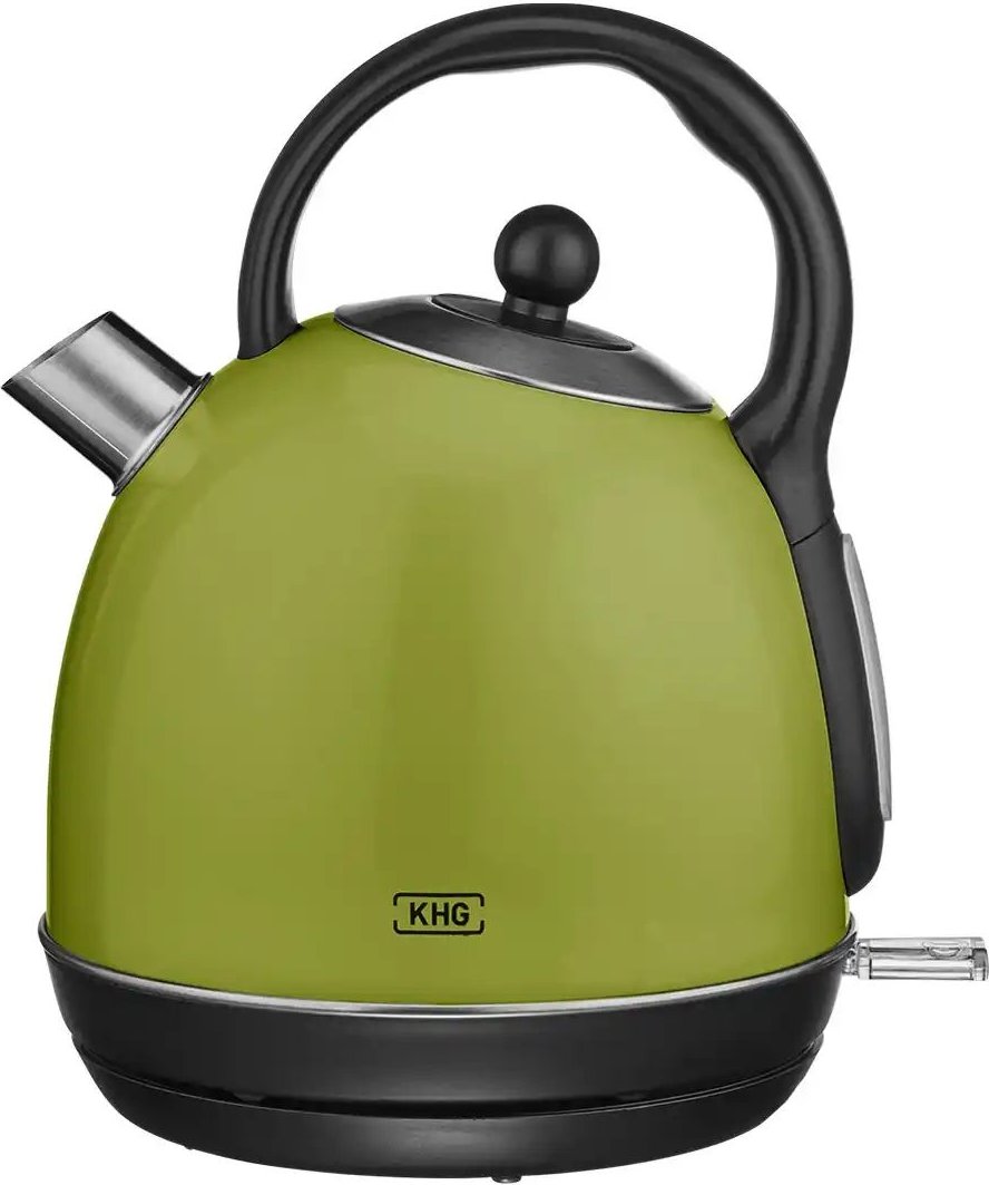 KHG Wasserkocher WK-1711 (L) ¦ grün ¦ Kunststoff,Metall lackiert,Edelstahl ¦ Maße (cm): B: 23,5 H: 26,5 T: 19.0 Elektro...