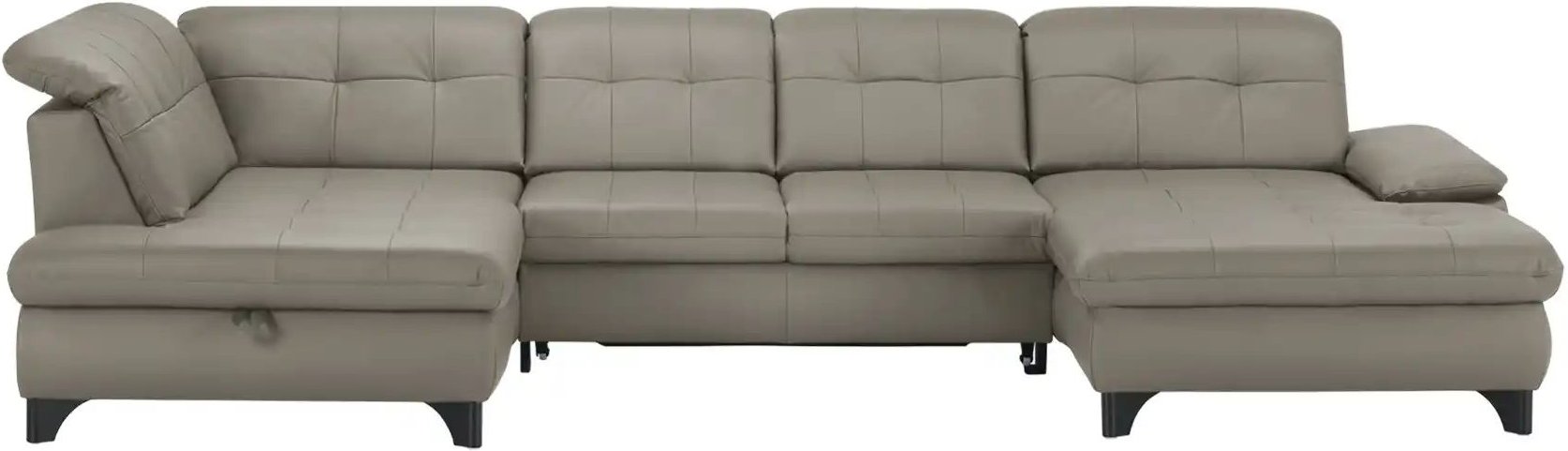 Lounge Collection Wohnlandschaft Leder Jona ¦ grau ¦ Maße (cm): B: 368 H: 100 T: 194.0 Polstermöbel > Sofas > Wohnlands...