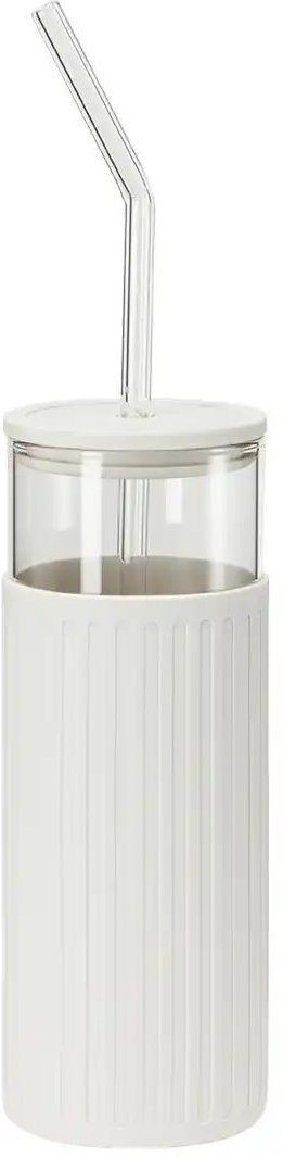 for friends ToGo-Becher ¦ weiß ¦ Glas,Silikon ¦ Maße (cm): H: 18,7 Ø: 7 Gläser & Karaffen - Höffner