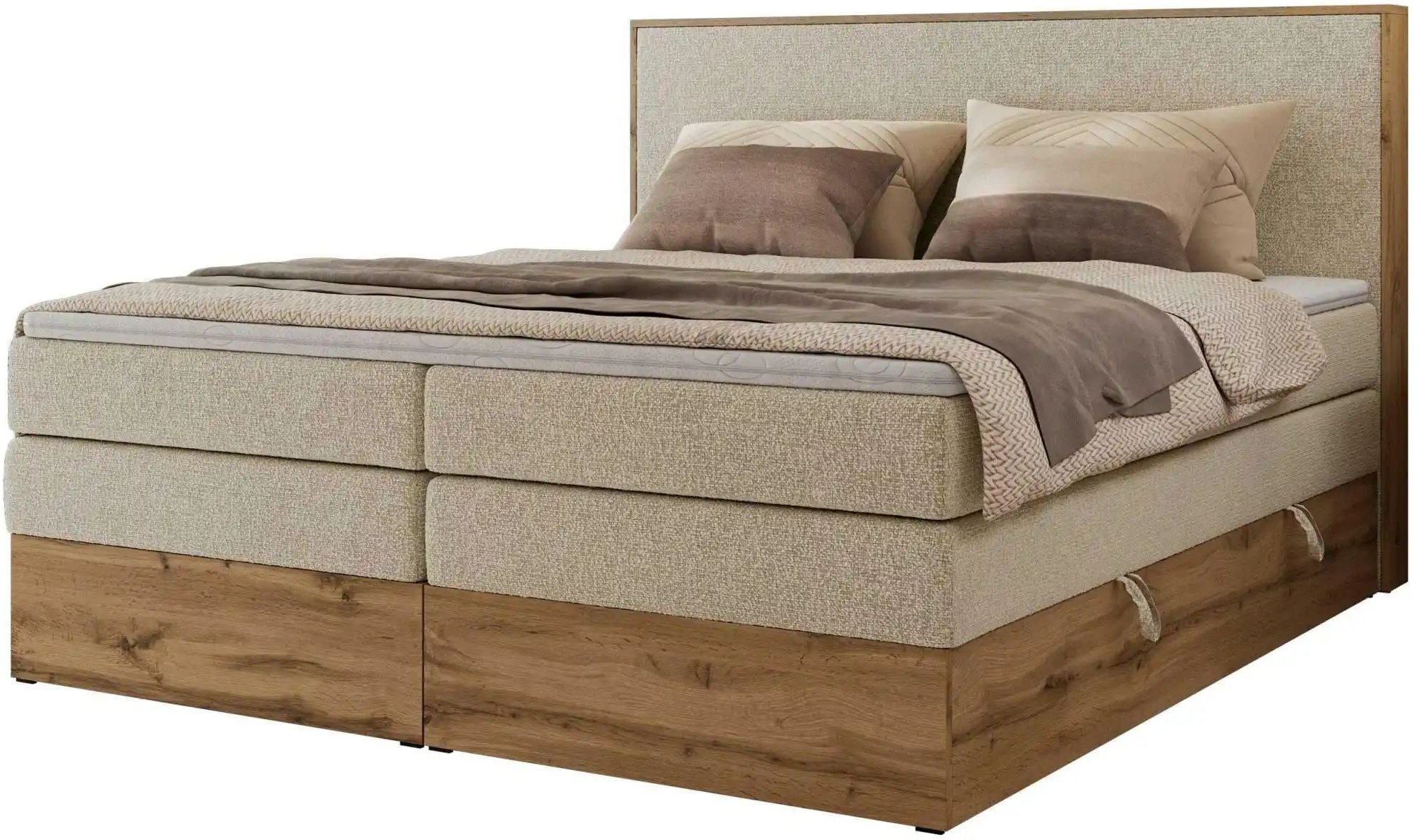 Thumbnail - Boxspringbett mit Bettkasten Wood Classic King ¦ creme ¦ Maße (cm): B: 204 H: 120 Betten > Boxspringbetten - Höffner