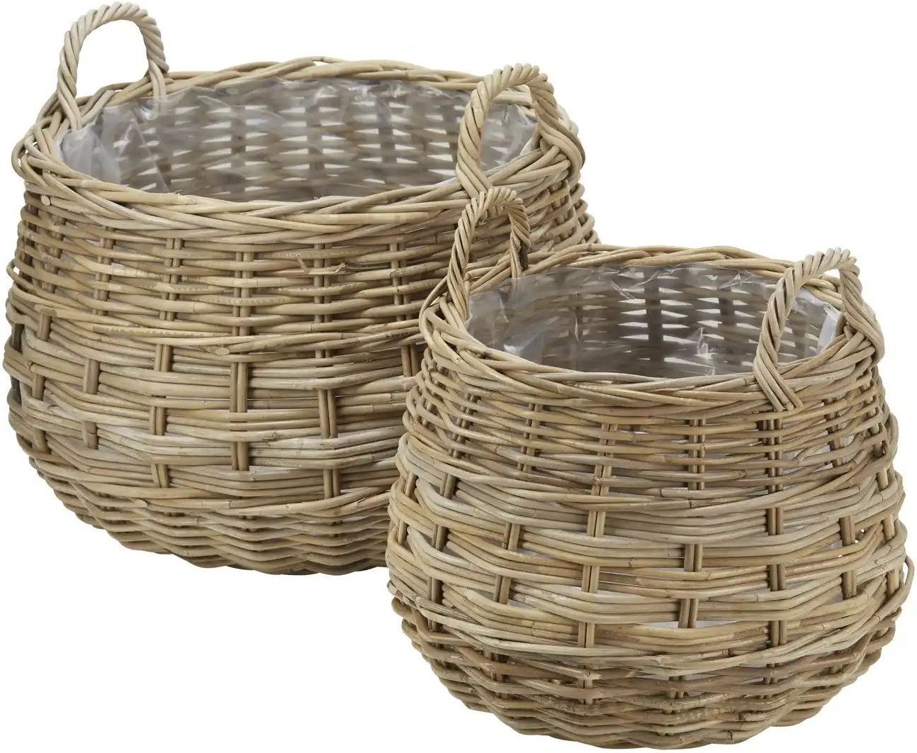 Pflanzkorb 2er Set ¦ braun ¦ Rattan,Kunststoff ¦ Maße (cm): H: 44 Ø: 56 Accessoires > Dekoartikel - Höffner