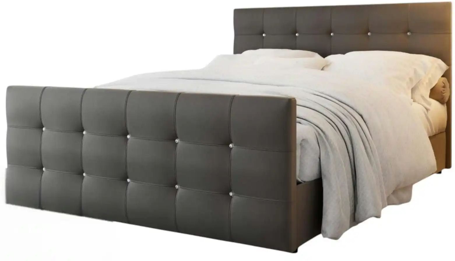 Thumbnail - Boxbett Lederoptik  mit Stauraum Kleo ¦ grau ¦ Maße (cm): B: 200 H: 105 Betten > Komfortbetten - Höffner