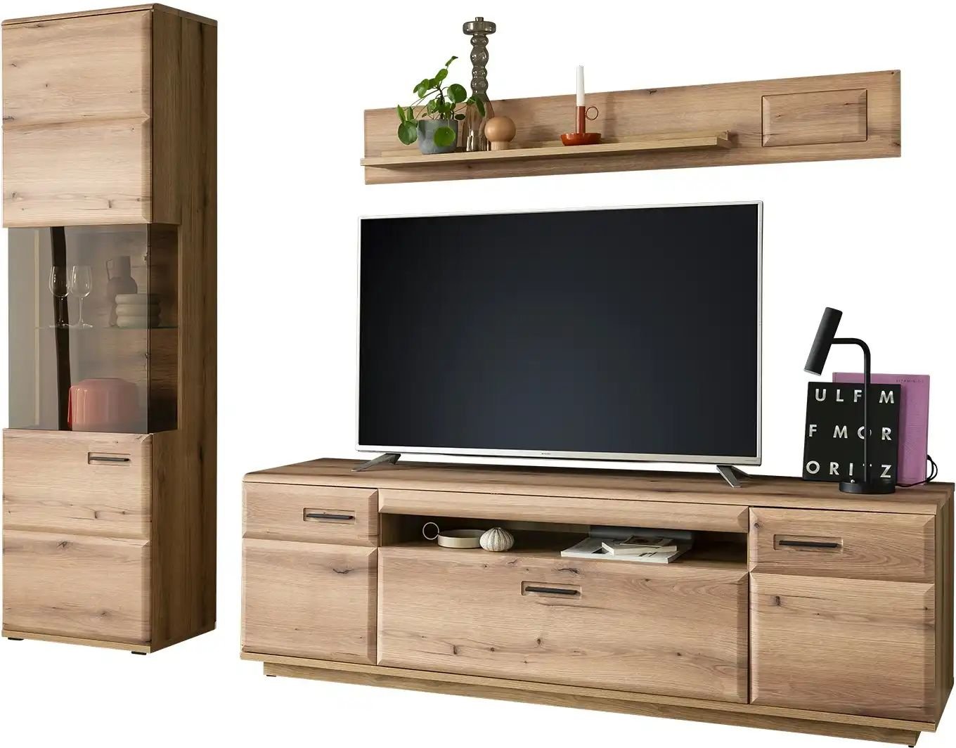 uno Wohnkombination Nafeli ¦ holzfarben ¦ Maße (cm): B: 255 H: 206 T: 50.0 Kommoden & Sideboards > Wohnwände - Höffner