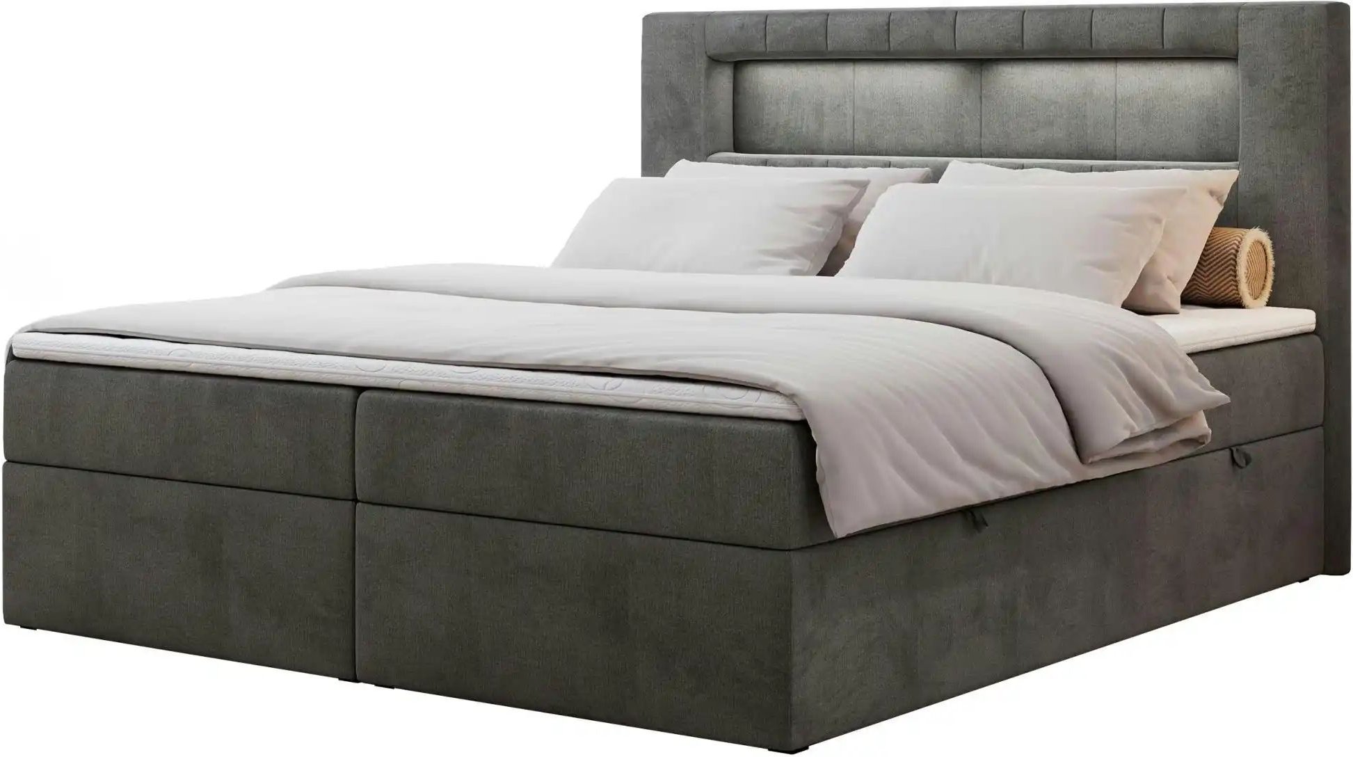 Boxbett mit Bettkasten Gold 5 ¦ grau ¦ Maße (cm): B: 160 H: 103 Betten > Komfortbetten - Höffner