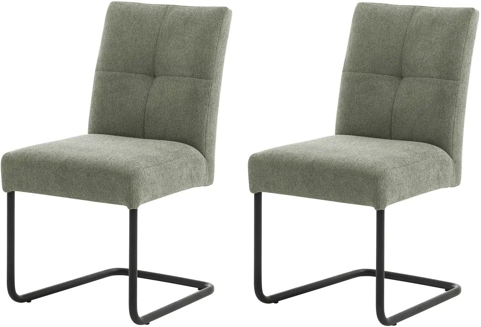 Woodford Schwingstuhl im 2er Set Tabby ¦ grün ¦ Maße (cm): B: 50 H: 91 T: 49.0 Stühle > Küchenstühle > Polster Küchenstü...