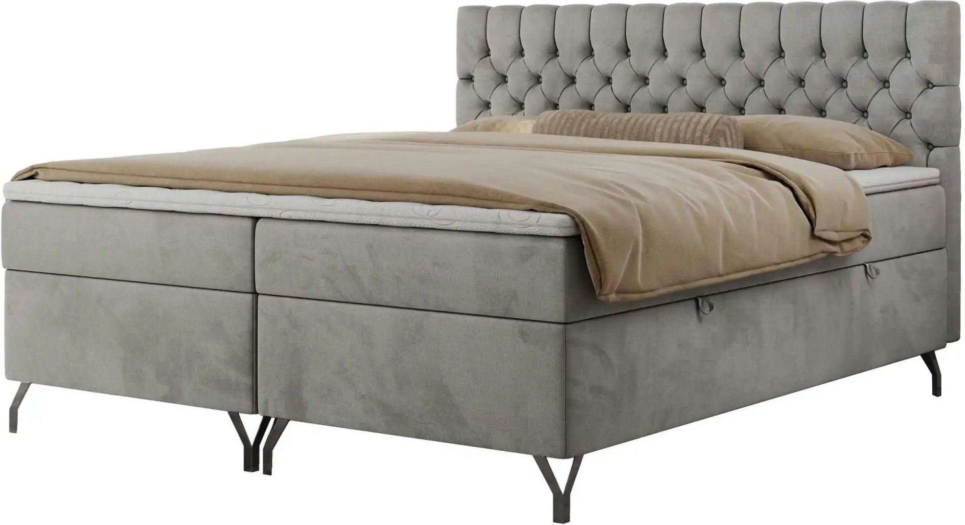 Boxbett mit Bettkasten Grimaldi ¦ grau ¦ Maße (cm): B: 204 H: 115 Betten > Komfortbetten - Höffner