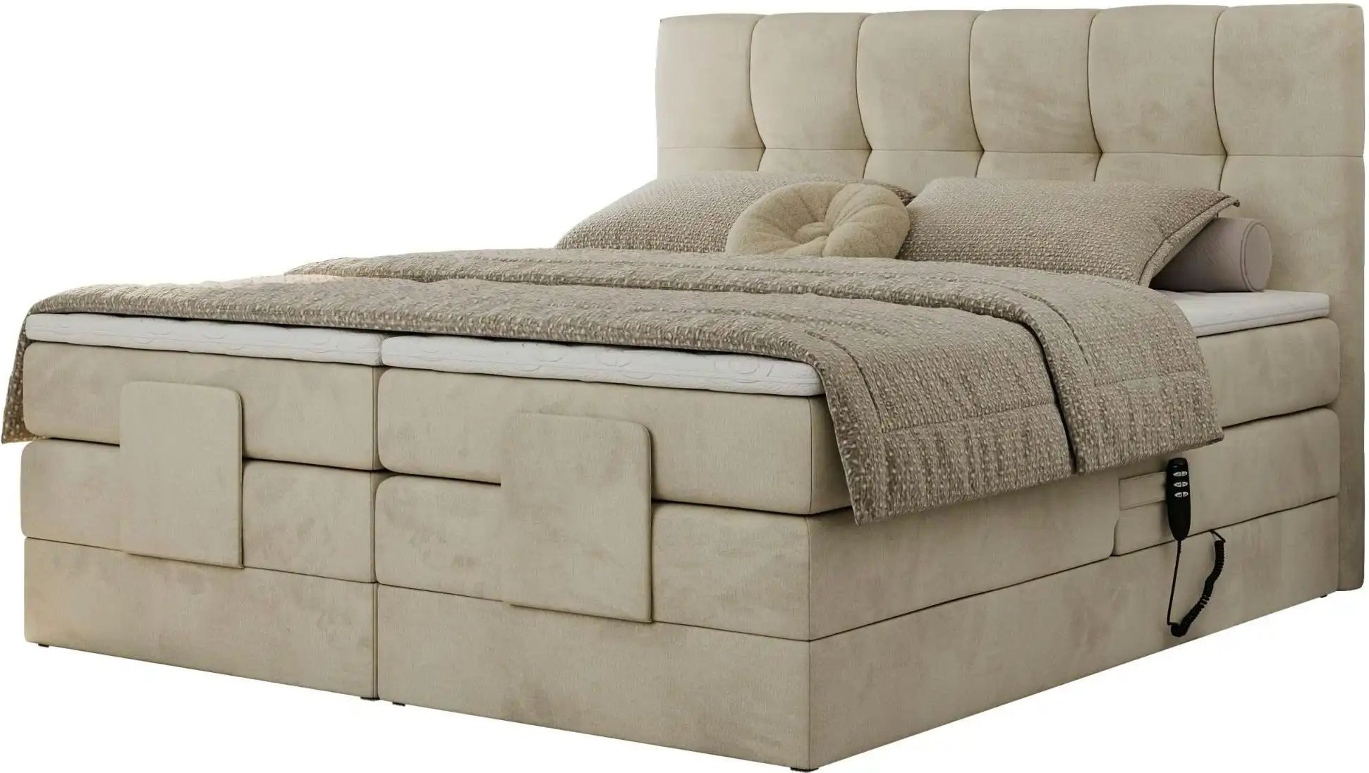 Motor Boxspringbett mit Bettkasten Vittoria ¦ beige ¦ Maße (cm): B: 168 H: 124 Betten > Boxspringbetten - Höffner