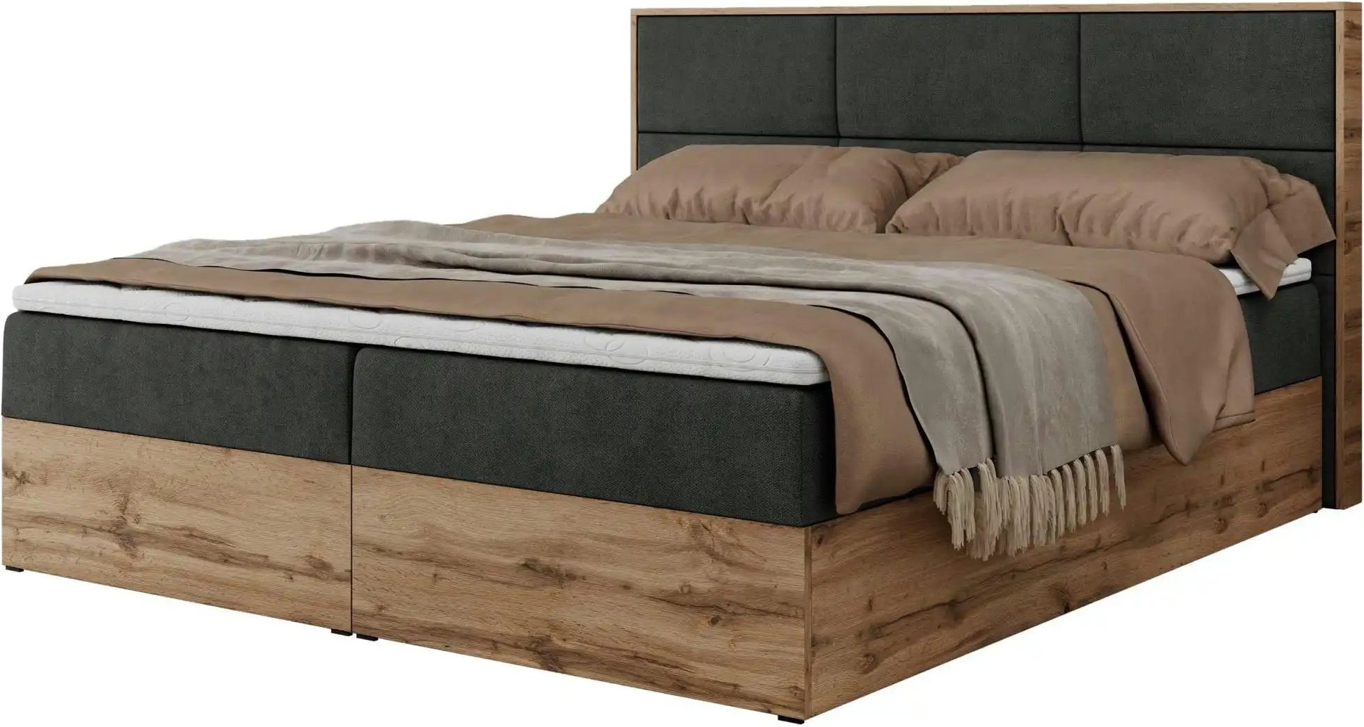 Boxbett mit Bettkasten Albero 2 ¦ grau ¦ Maße (cm): B: 128 H: 104 Betten > Komfortbetten - Höffner