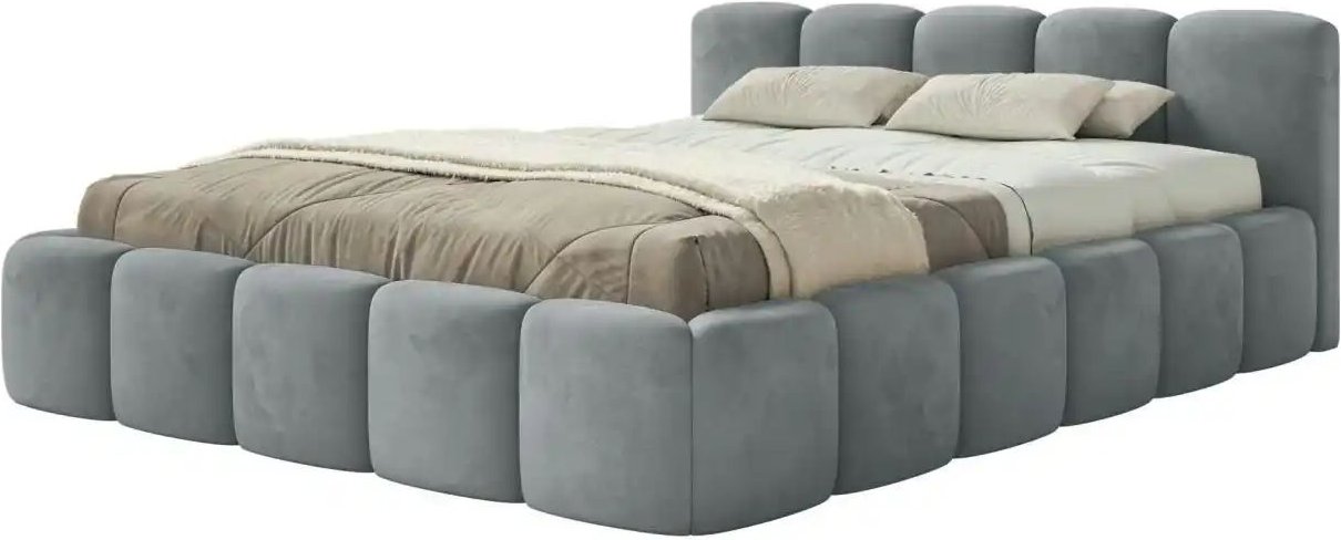 Selsey Polsterbett in Velours Cloudy Low ¦ grau ¦ Maße (cm): B: 220 H: 72 Betten > Polsterbetten - Höffner