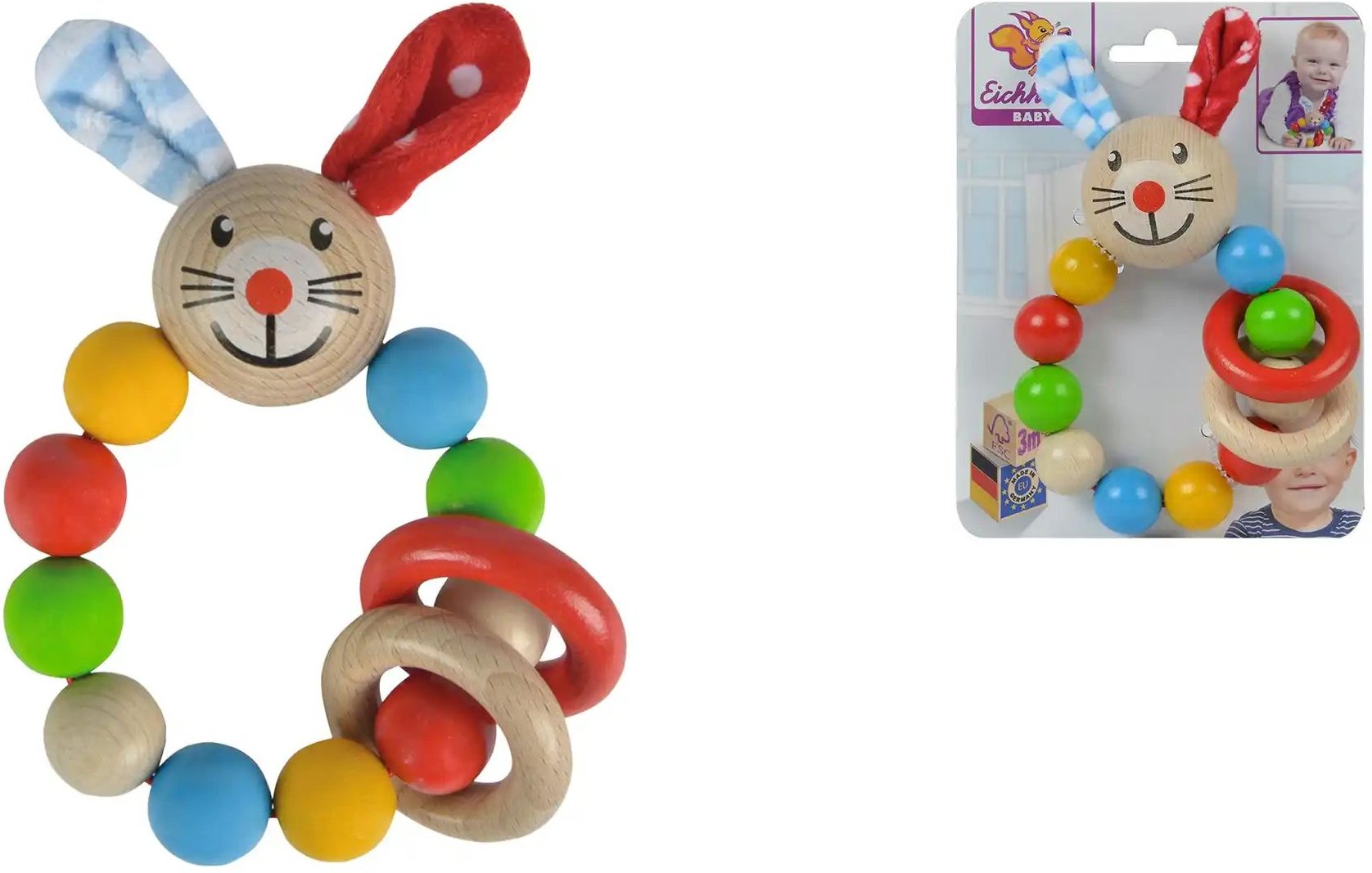 Thumbnail - Eichhorn Holzgreifling Hase Heros ¦ mehrfarbig ¦ Massivholz Baby > Spielen > Lernspielzeug - Höffner