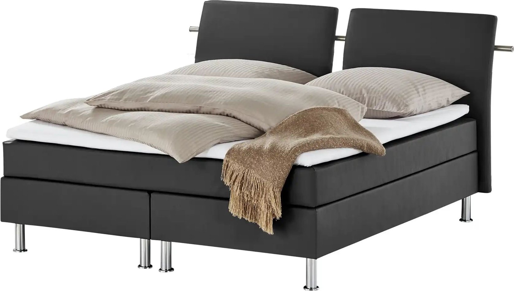 Boxspringbett Krom ¦ schwarz ¦ Maße (cm): B: 232 H: 122 Betten > Boxspringbetten - Höffner