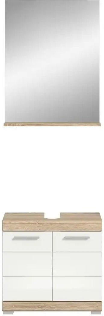 Badmöbel-Set SCHLOONSEE 2 teilig bestehend aus: Waschbeckenunterschrank Spiegel in verschiedenen Farben erhältlich ...