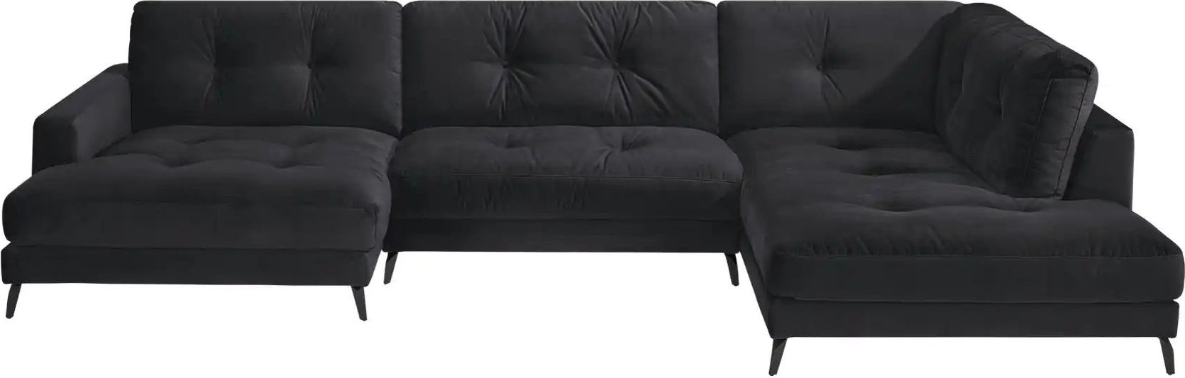 Jette Home Wohnlandschaft aus Samt Jette Return ¦ schwarz ¦ Maße (cm): B: 359 H: 84 Polstermöbel > Sofas > Wohnlandschaf...