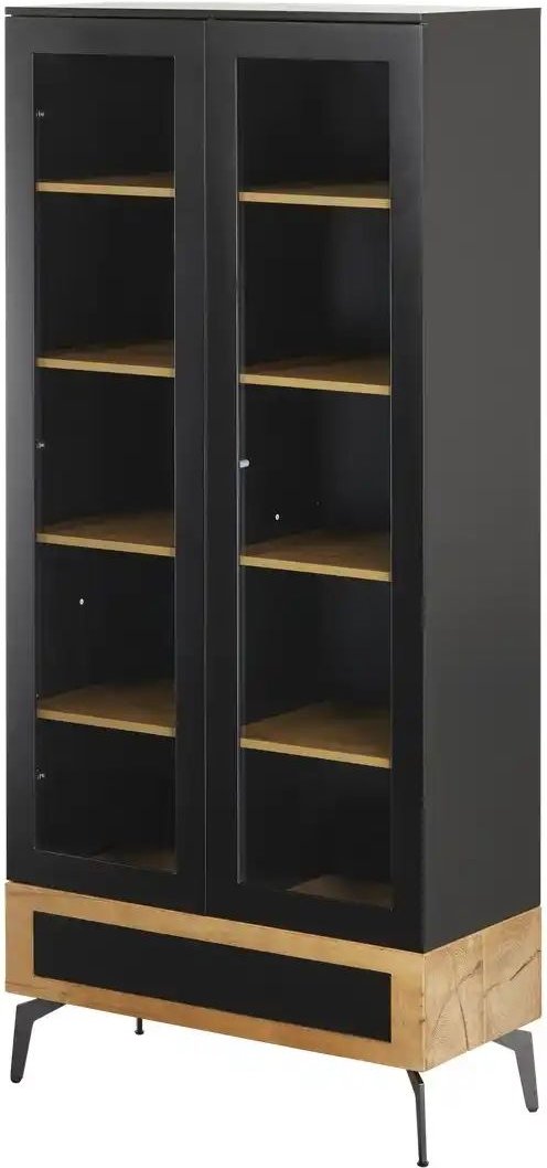 Vitrine Enego ¦ schwarz ¦ Maße (cm): B: 90 H: 197 T: 40.0 Schränke > Vitrinen - Höffner
