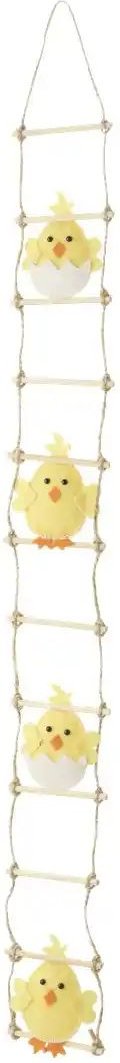 HOME STORY Anhänger Küken auf Leiter ¦ gelb ¦ Polyester,Bambus ¦ Maße (cm): B: 10 H: 70 Oster-Artikel - Höffner