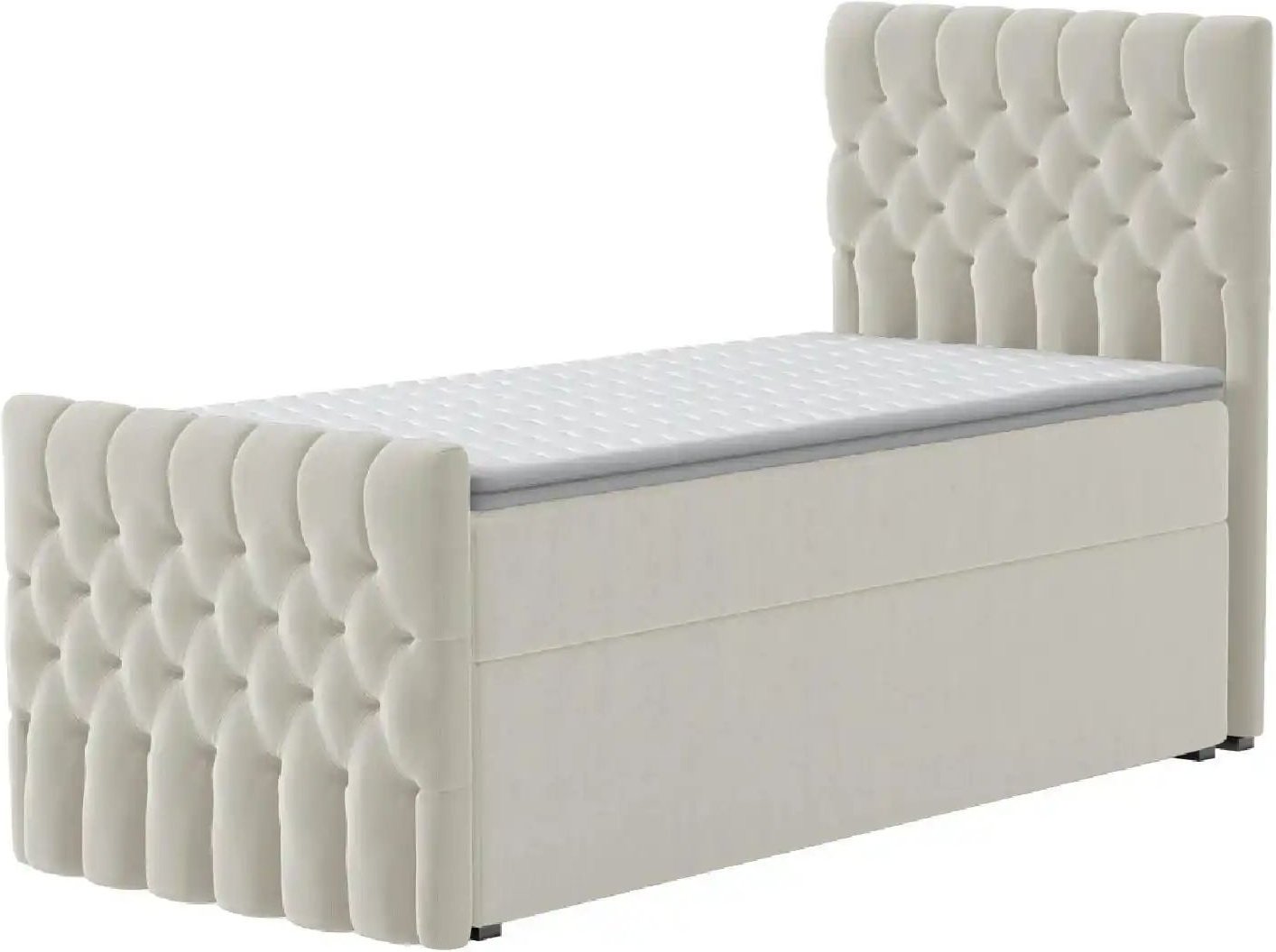 Boxbett mit Bettkasten und Fußteil Belek King ¦ beige ¦ Maße (cm): B: 100 H: 125 Betten > Komfortbetten - Höffner