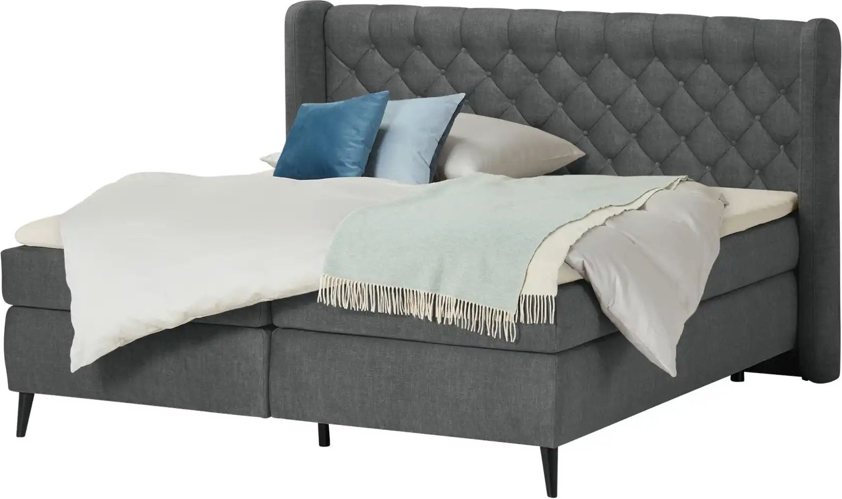 switch Boxspringbett Madison ¦ grau ¦ Maße (cm): B: 177 H: 122 Betten > Boxspringbetten - Höffner