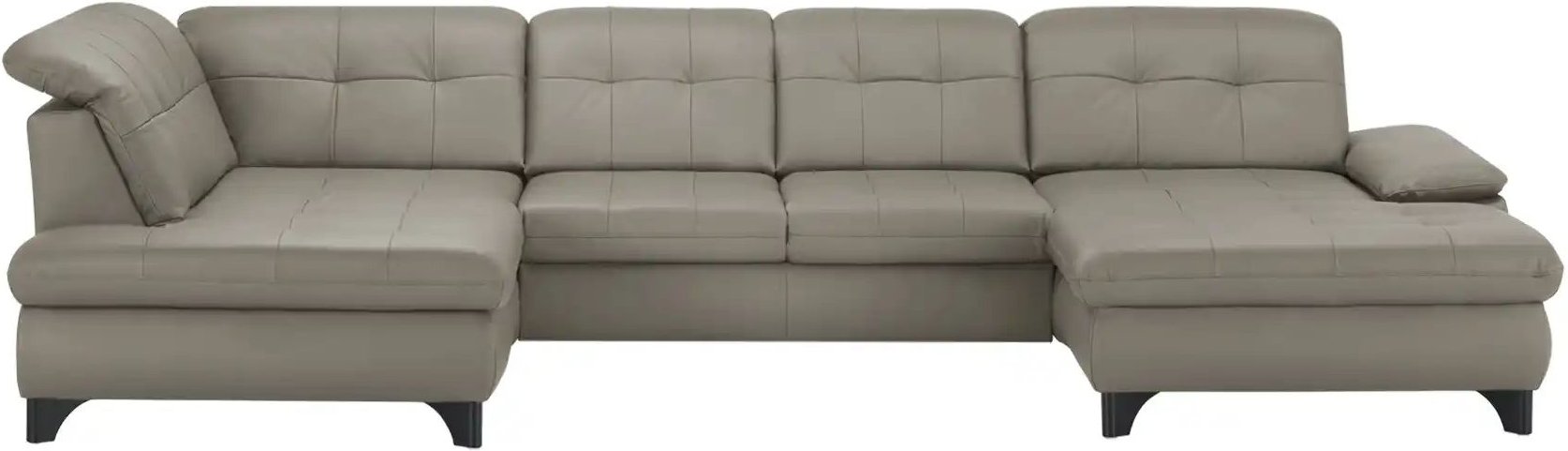 Lounge Collection Wohnlandschaft Leder  Jona ¦ grau ¦ Maße (cm): B: 368 H: 100 T: 194.0 Polstermöbel > Sofas > Wohnlands...