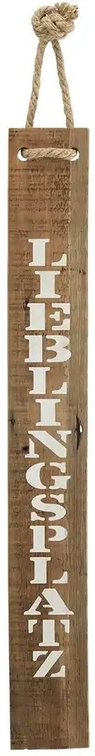 Schild Lieblingsplatz ¦ holzfarben ¦ Massivholz ¦ Maße (cm): B: 78 H: 1,5 T: 10.0 Accessoires > Bilder & Schilder - Höf...