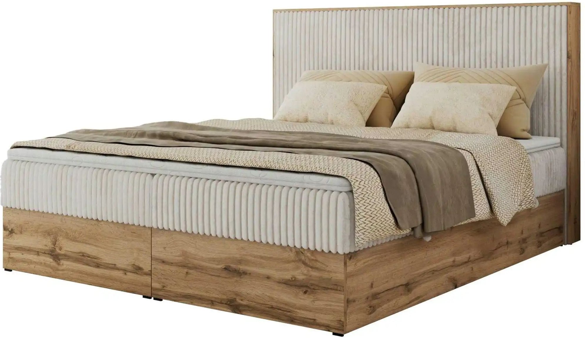 Boxbett mit Bettkasten Wood Classic ¦ beige ¦ Maße (cm): B: 204 H: 120 Betten > Komfortbetten - Höffner