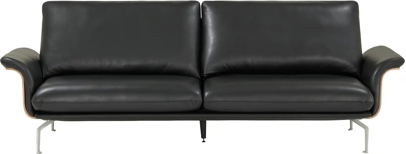 Nils Olsen Ledersofa aus Echtleder Alva ¦ schwarz ¦ Maße (cm): B: 244 H: 87 T: 101.0 Polstermöbel > Sofas > 3-Sitzer - H...